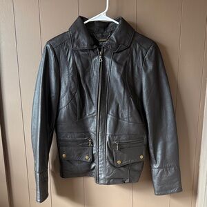 Women’s Leather Zip-Front Jacket